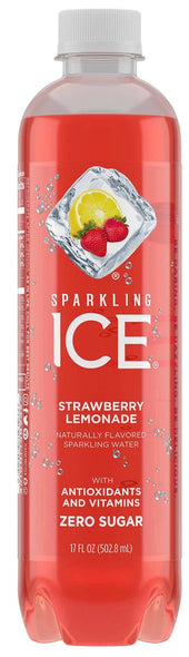Sparkling Ice Strawberry Lemonade Sparkling Water, 17 Fluid Ounce Bottle -- 12 per case