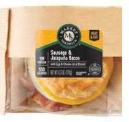 Market Breakfast Sausage and Jalapeno Bacon on Biscuit, 6.3 Ounce -- 8 per case.