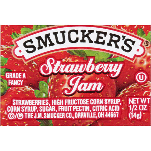 Smuckers Strawberry Jam, 1/2 Ounce -- 200 per case.