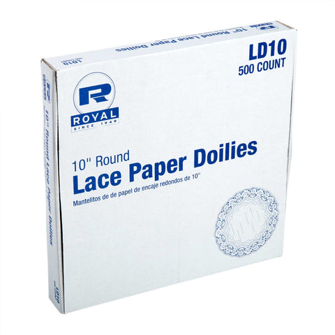Royal Lace Doilie, 10 inch -- 5000 per case.