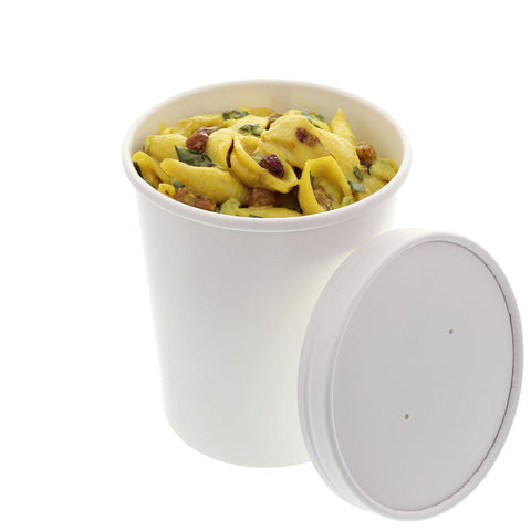 Royal White Vented Paper Food Container Lid, 32 Ounce -- 500 per case.