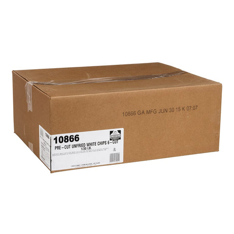Mission Foods Pre-Cut Unfried White Corn Tortilla Chips - 6 Cut, 30 Pound.
