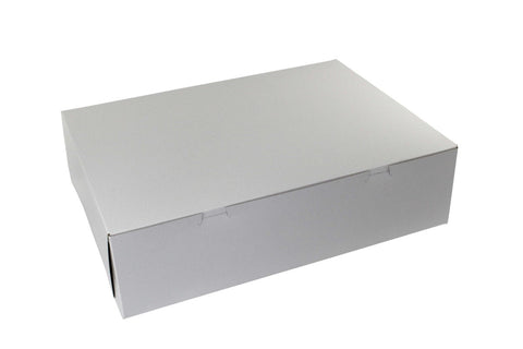Boxit Lock Corner One Piece White Bakery Box, 19 x 14 x 5 inch -- 50 per case.