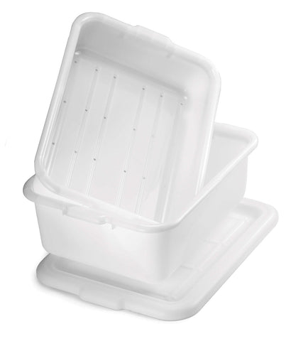 Tablecraft Milky White Combination Freezer Drain Box -- 1 set.