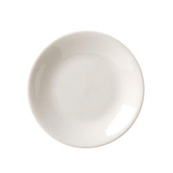 Vertex China Buckingham Undecorated American White Wide Rim Rolled Edge Oval Platter, 6 5/8 inch -- 36 per case.