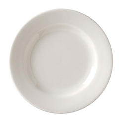 Vertex China Vista Collection Undecorated American White Wide Rim Plate, 7 1/8 inch -- 36 per case.