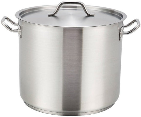 Winco Stainless Steel Stock Pot with Cover, 32 Quart