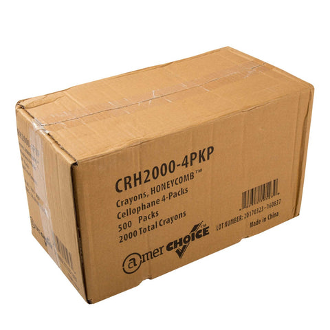 AmerCare 4 Colour Red Blue Green Yellow Honeycomb Crayon -- 2000 per case.