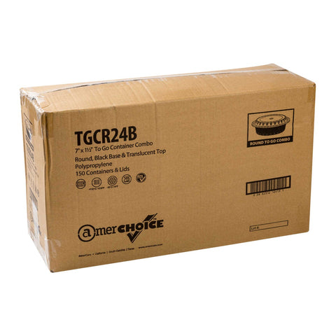 Royal Black Clear Top Round Polypropylene To Go Combo Container, 24 Ounce -- 150 per case.