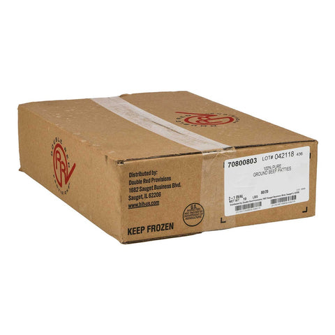 Double Red Provisions 80/20 2-1 Oval Ground Beef Patty, 8 Ounce -- 20 per case.