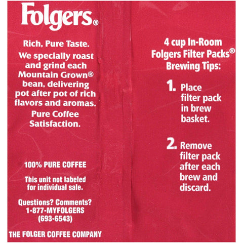Folgers Classic Roast Ground Coffee - 0.6 oz. in room pack, 200 packs per case