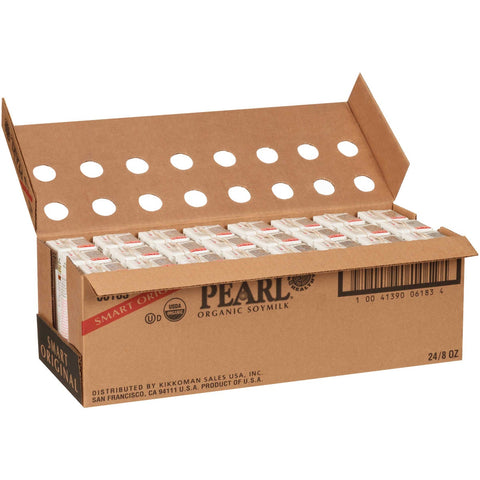 Kikkoman Pearl Organic Smart Original Soymilk, 8 Fluid Ounce -- 24 per case.