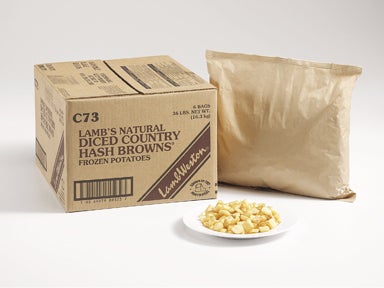 Lamb Weston Supreme Hash Browns and Formed Diced Potato, 6 Pound -- 6 per case.