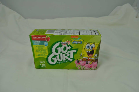Yoplait Go Gurt Vanilla Strawberry 32 Ounce Cotton Candy Yogurt, 16 count per pack -- 6 per case.