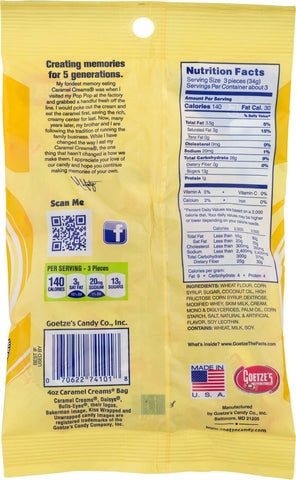 Goetze Caramel Creams Candy, 4 Ounce -- 12 per case