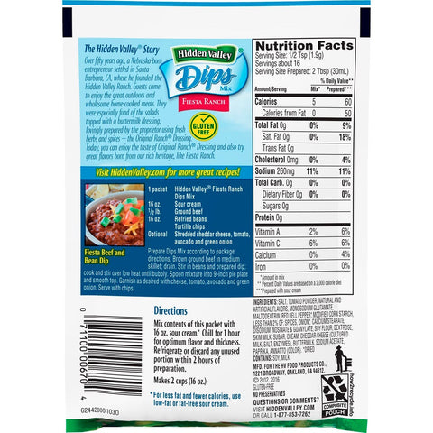 Hidden Valley Fiesta Ranch Party Dip, 24 Case -- 1 Ounce