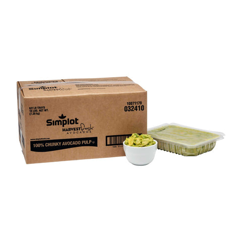 Simplot Harvest Fresh Avocados - Chunky Avocado Pulp Chilled, 2 Pound -- 8 per case.