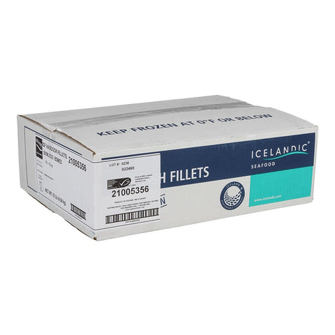 Skinless and Boneless Haddock Fillet, 10 to 12 Ounce 13-16 Pieces, 10 Pound.