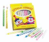 Sterno Spiral Stripe Birthday Candles -- 144 per case.