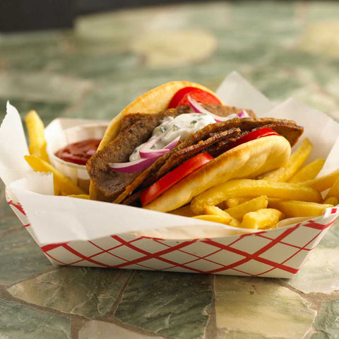 Kronos Frozen Gyrokone Fully Cooked Traditional Beef and Lamb Slice, 5 Pound -- 4 per case.