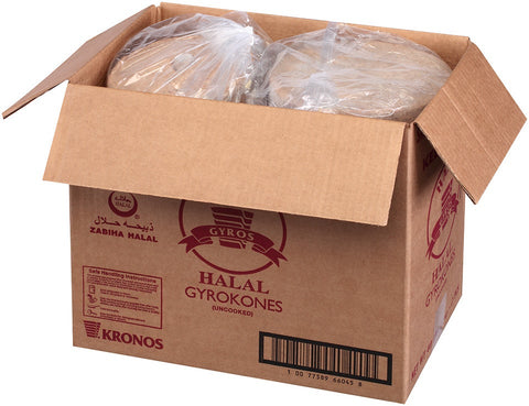 Kronos Uncooked Halal Beef and Lamb Gyro Cone, 20 Pound -- 2 per case.