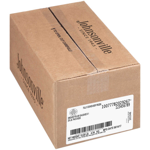 Johnsonville Skinless Smoked Polish Sausage, 80 Ounce -- 2 per case.