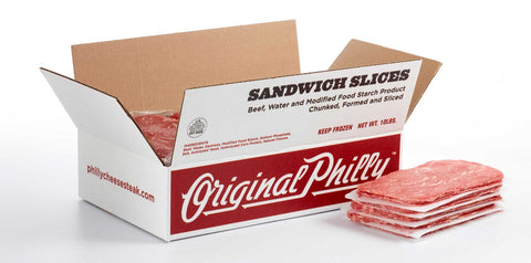 Original Philly Wow Seasoned Beef Sandwich Slices, 10 Pound.