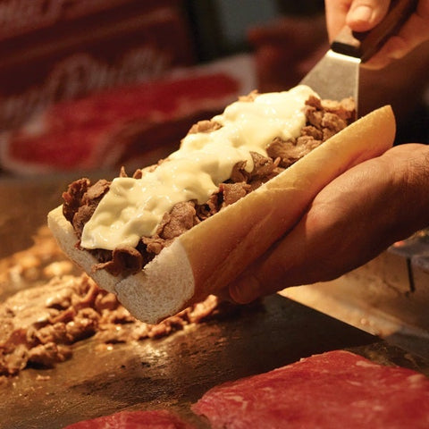 Original Philly Cheesesteak Value Seasoned Beef Sandwich Slice, 5 Ounce -- 32 per case.