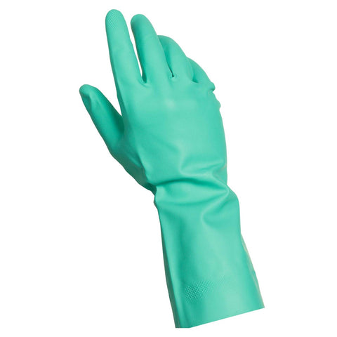 Handgards Green Extra Large Lined Reusable Nitrile Gloves, 12 inch -- 12 per case.