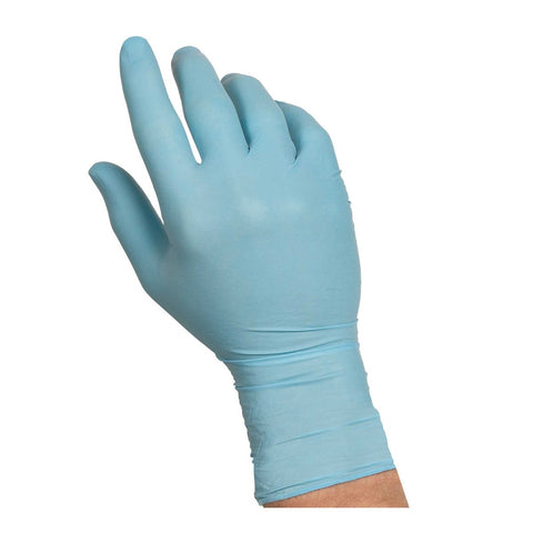 Handgards ExamGards Blue Small Disposable Nitrile Gloves -- 1000 per case.