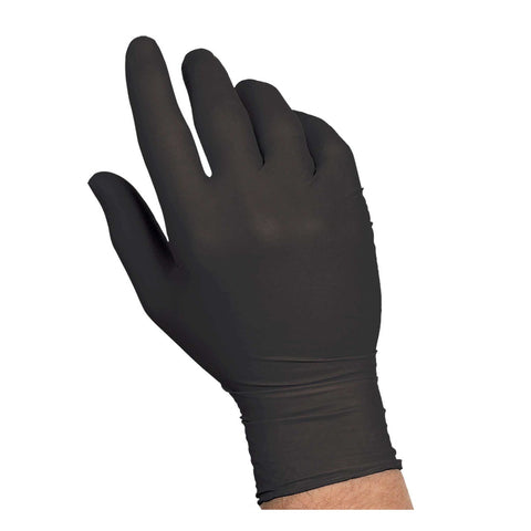 ExamGards Black Small Nitrile Disposable Gloves -- 1000 per case.