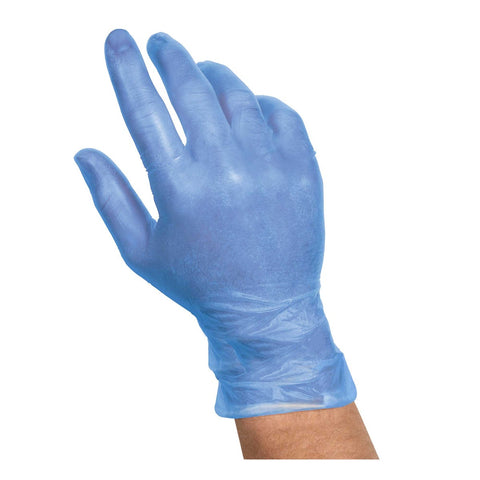 Handgards Extra Large Blue Vinyl Disposable Glove -- 10 per case.