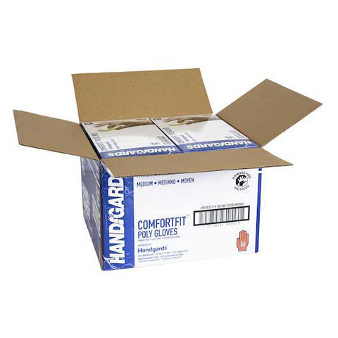 Handgards Comfortfit Powder Free Medium Poly Gloves - 100 count per pack -- 10 packs per case