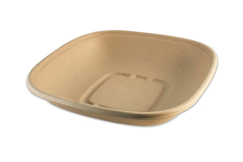 World Centric Compostable Unbleached Plant Fiber 48 Ounce Square Bowl, 50 count per pack -- 8 per case.