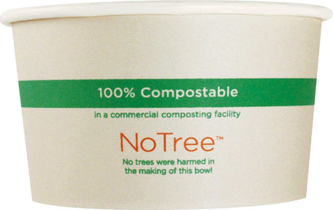 World Centric Natural Color 100 Percent Sugarcane Paper Bowl, 8 Ounce - 50 count per pack -- 10 packs per case