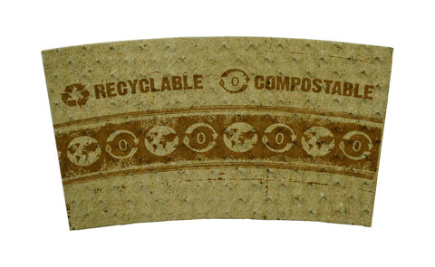 World Centric 100 Percent PCW Paper Hot Cup Sleeve, 8 Ounce -- 1000 per case.