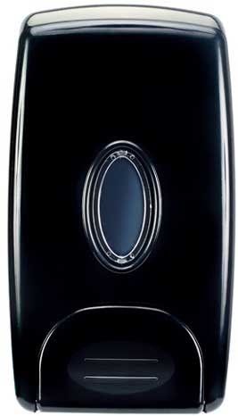 Winco Black Wall Mount Manual Bulk Soap Dispenser, 1 Liter -- 24 per case