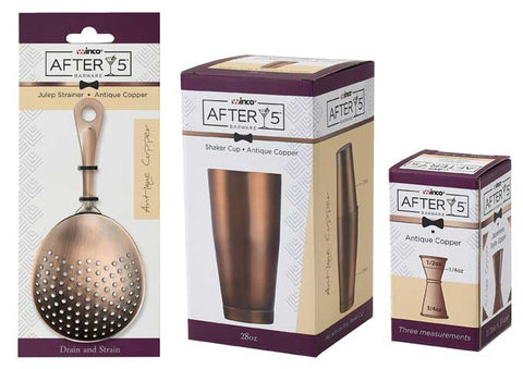 Winco After5 18/8 Stainless Steel Antique Copper Finish Teardrop End Bar Spoon, 12 inch Length -- 120 per case
