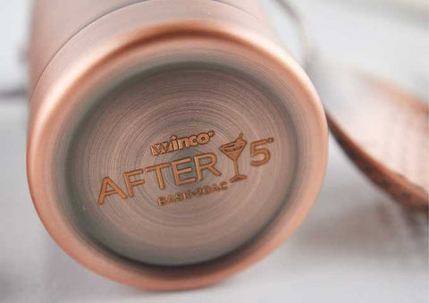 Winco After5 18/8 Stainless Steel Antique Copper Finish Bar Shaker Cup, 28 Ounce -- 48 per case
