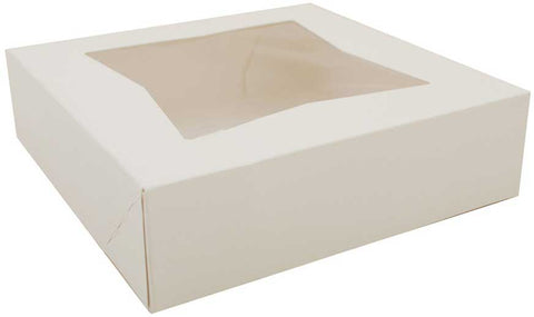 Southern Champion Tray White Solid Bleached Sulfate Paperboard Window Bakery Box, 6 x 6 x 3 inch -- 200 per case