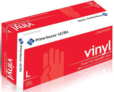 Bunzl Prime Source 5 Mil Powder Free Large Blue Vinyl Disposable Gloves -- 1000 per case