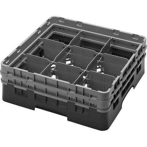 Cambro Camrack Polypropylene Rose Red Full Size 9 Compartment Glass Rack, 5 1/4 inch -- 4 per case.