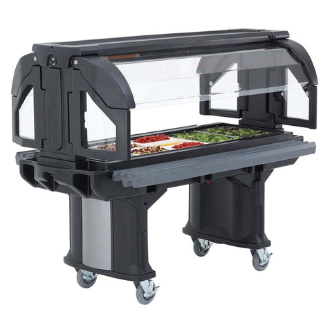Cambro Navy Blue Versa Food Bar with Standard Height and Standard Casters, 6 Feet.