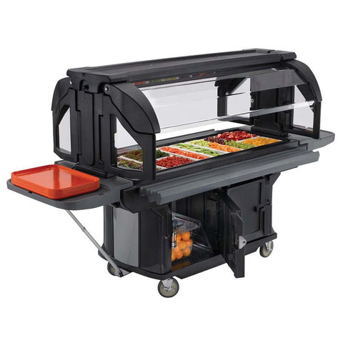 Cambro Ultra Series Hot Red Versa Food Bar with Storage and Standard Casters, 5 Feet.