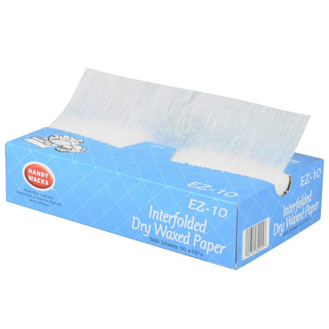 10X10.75 Interfolded Deli Dry Wax Economy Grade Tissue, 500 per pack -- 12 packs per case