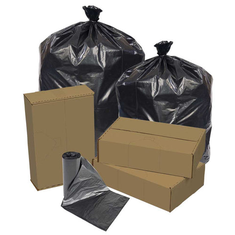 Eco Strong Can Liner Black Extra Extra Heavy Perforated Roll 33x44 -- 100 per case.