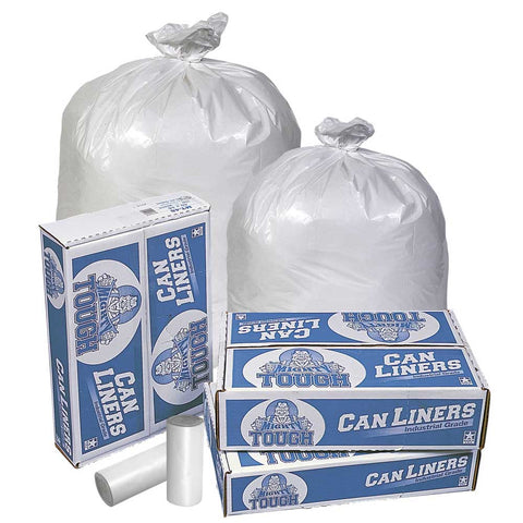 Pitt Plastics Mighty Tough 40 Load White Star Coreless Can Liner, 45 Gallon -- 100 per case.