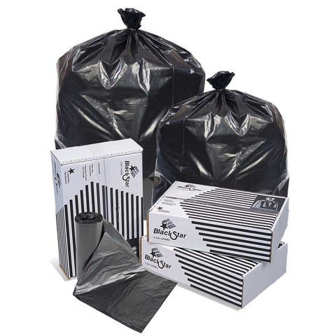 Pitt Plastics Black Perforated Low Density Can Liner -- 125 per case.