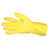 Impact Products Pro Guard Yellow Flock Lined General Purpose Medium Weight Medium Latex Gloves -- 12 per case.