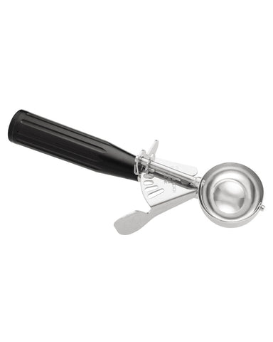 1 Ounce Black Stainless Steel Disher.